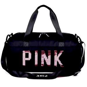 Black Victorias Secret Pink sequin bag